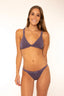 Bikini Asilah color morado con espalda cruzada y braga clásica para mujer y teen de Moûtt Girls.