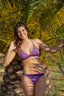 Bikini triángulo para mujer y teen estampado morado. Modelo Azores de Moûtt Girls.
