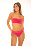 Bikini Bolonia color fresa top Bandeau y braga clásica para mujer y teen de Moûtt Girls.