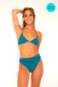 Bikini Sun turquesa triángulo de algodón para mujer y teen de Moûtt Girls.