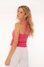 Comprar Top Halter cruzado en el cuello fucsia de Moutt Girls. Modelo Jane