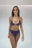 Bikini en color morado triángulo de algodón ideal para teens. Modelo Sun turquesa. Moutt Girls.