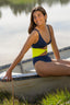 Trikini Costa color marino y amarillo para mujer y teen de Moûtt Girls.