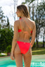 Bikini Malta braga clásica, asimétrico liso color coral para mujer y teen de Moûtt Girls.