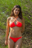Bikini Orilla cruzado delantero, braga clásica para mujer y teen de Moûtt Girls. Bicolor coral y naranja suave