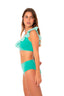 Bikini braga alta, top asimétrico para mujer y teen de Moûtt Girls. Modelo Sagres Manzana