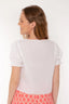 Blusa de manga corta de farol para mujer y teens de Moutt Girls. Modelo Cira blanco.