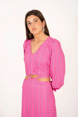 Blusa Siena estampado fucsia para teens de Moutt Girls.