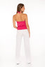 Top Halter escote de pico anudadeo en el cuello color fucsia apara mujer y teens de Moutt Girls. Modelo Isi.