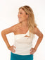 Comprar Top de asimétrico color blanco de Moutt Girls. Modelo Perla 