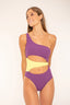 Trikini Perú color morado y amarillo para mujer y teen de Moûtt Girls.